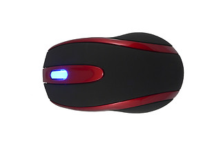 Image showing computer red and black mouse isolated on white