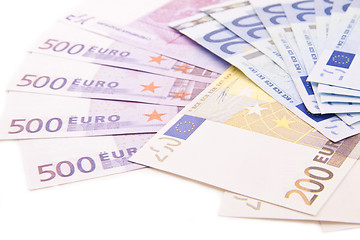 Image showing European currency banknotes on white