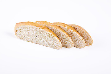 Image showing cut slices bread isolated on a white background