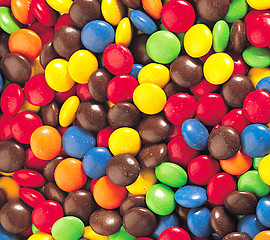 Image showing Small chocolate drops background