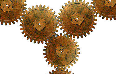 Image showing Industrial gears detail