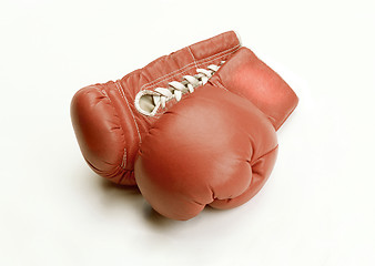 Image showing A pair of red boxing gloves