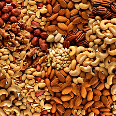 Image showing mixed nuts as background