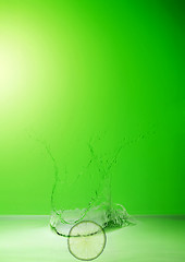 Image showing lime in the water splash