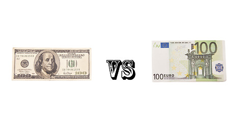 Image showing Dollar vs Euro