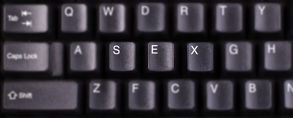 Image showing SEX - very sharp image. Keyboard Keys