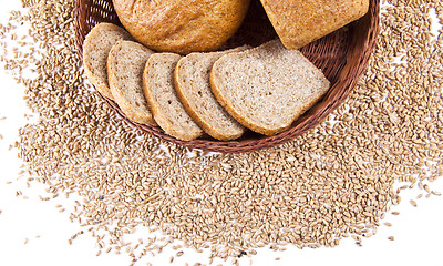 Image showing Various fresh baked goods with wheat grain