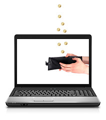 Image showing A laptop computer isolated against a white background