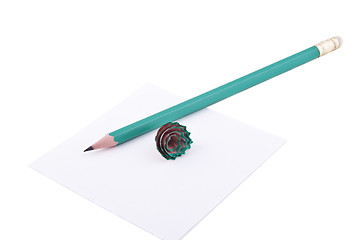 Image showing paper and pencil isolated