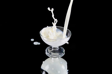 Image showing Splash in a milk glass