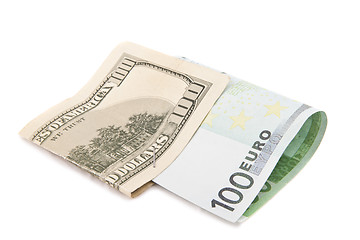 Image showing Euro and dollar isolated