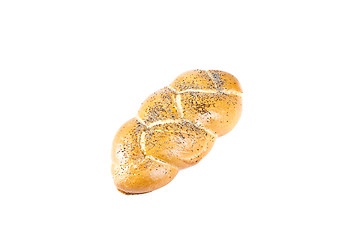 Image showing bun with poppy seeds on a white background