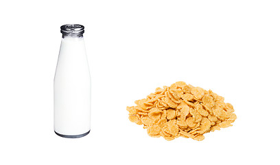 Image showing corn flakes and milk bottle