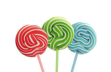 Image showing Colourful lollipop isolated on the white background