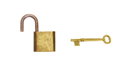 Image showing Lock and key isolated