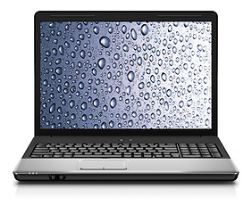 Image showing notebook with water drops wallpaper