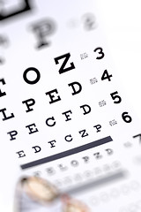 Image showing Eye exam chart - conceptual