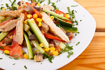 Image showing Tuna with corn salad close up
