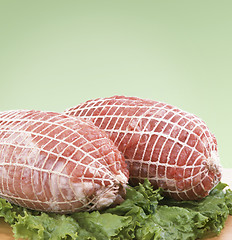 Image showing Two big pieces of fresh ham