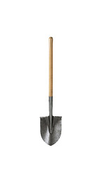 Image showing close up of a shovel ribbon on white