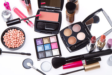 Image showing set of cosmetic makeup products