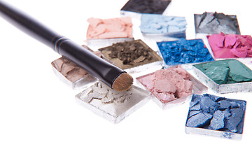 Image showing multicolored crushed eyeshadows