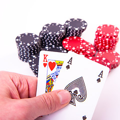 Image showing king of hearts and black jack