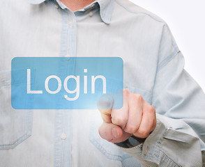 Image showing Pushing Login Button