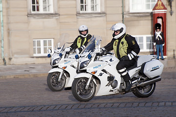 Image showing Motorized policemen