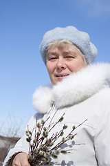 Image showing Woman on stroll In spring day