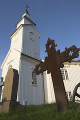 Image showing A white church in Flekkefjord