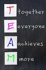 Image showing Chalk drawing of TEAM for Together Everyone Achieves More 