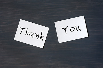 Image showing Thank you written on a blackboard