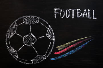 Image showing Chalk drawing of Football