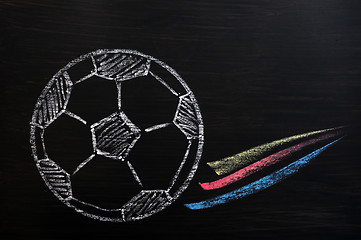 Image showing Chalk drawing of Football