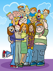 Image showing cartoon teenagers group