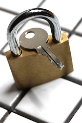 Image showing padlock with key