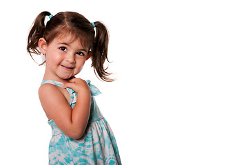 Image showing Cute toddler girl with pigtails