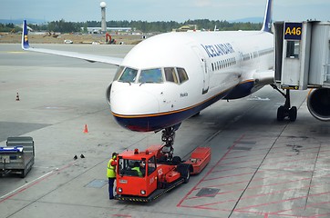 Image showing Icelandair ready for takeoff