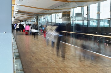 Image showing People in corridor in airport