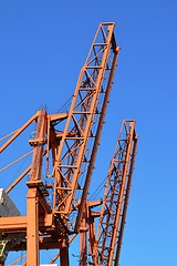 Image showing Cranes in harbour