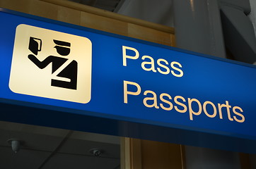 Image showing Sign - passport control