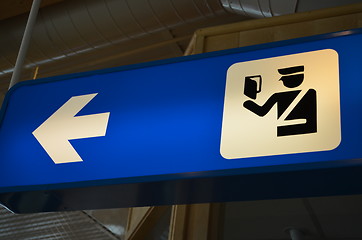 Image showing Sign - passport control