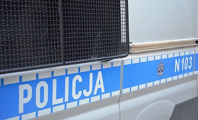 Image showing Policja - sign on car