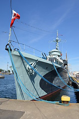 Image showing Old battleship in Gdynia