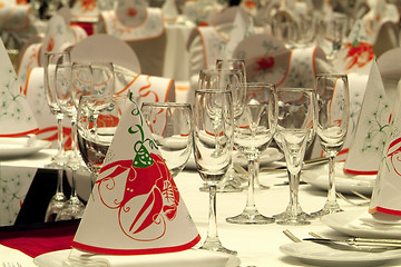Image showing Tables prepared for a party