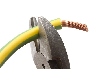 Image showing Electrical wires and pliers