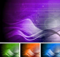 Image showing Collection of bright technical backgrounds