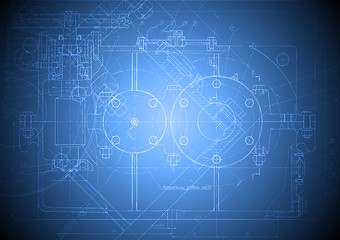 Image showing Hi-tech engineering drawing