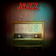 Image showing abstract music background with retro radio